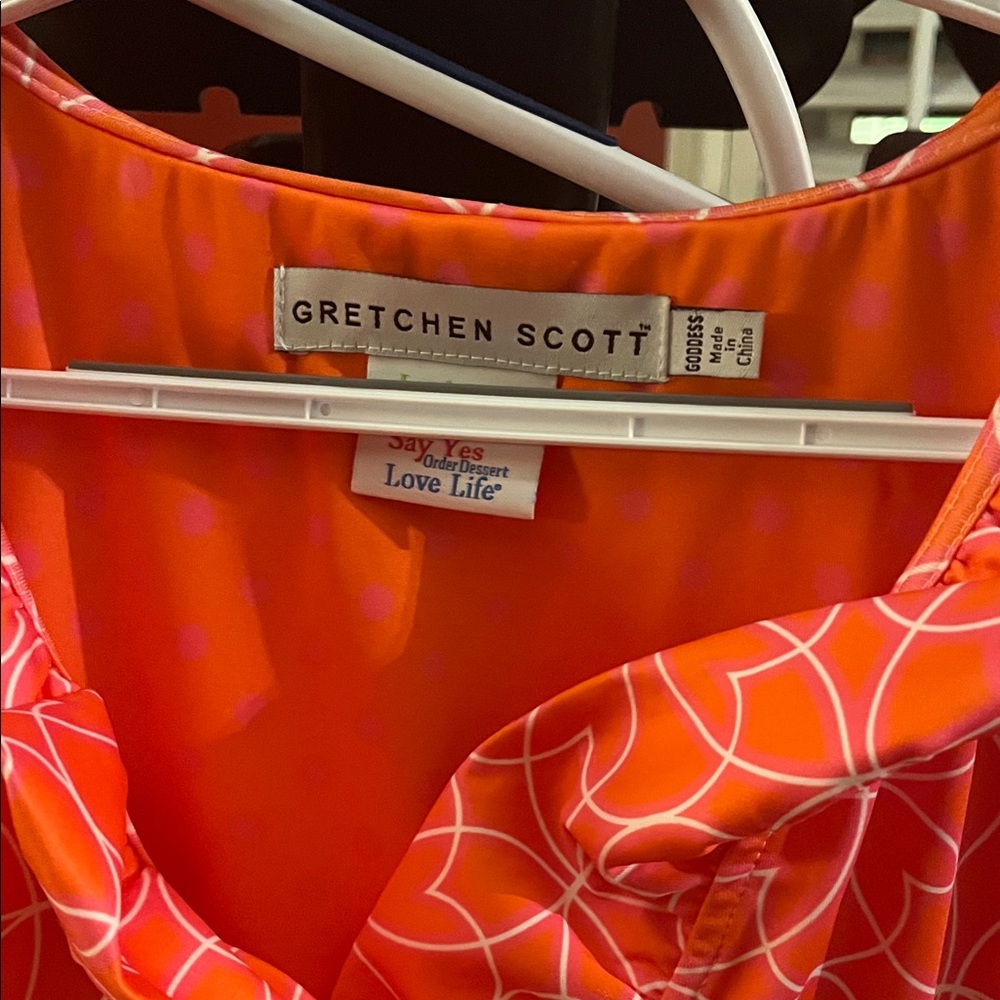 Gretchen Scott Designs Orange and Pink Dress